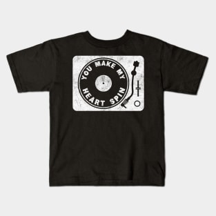 Vinyl You Make My Heart Spin Retro Music Kids T-Shirt
